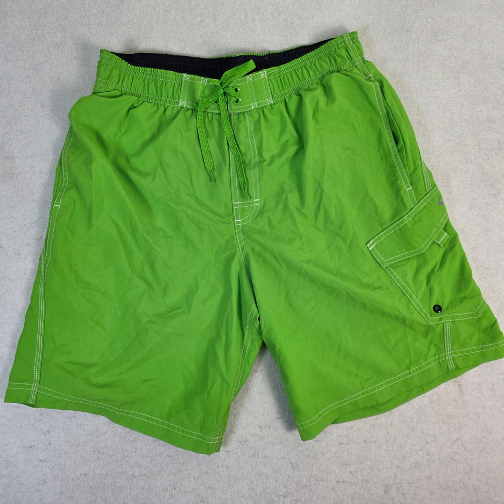 C9 by Champion Mens‎ Medium Swim Trunks Lime Green Excellent Cargo Board Shorts